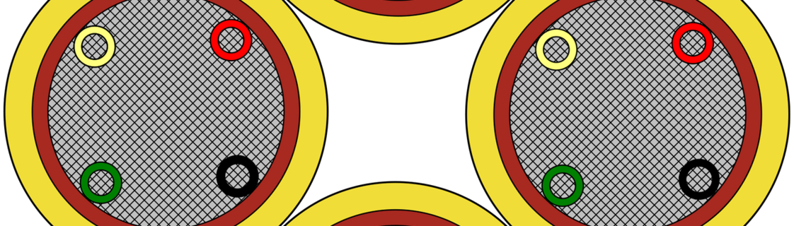 Supply cable - QuadFlex - PUR Marking Example: SAB BRÖCKSKES · D-Viersen · GP 400 QF 4x(70,0mm²+4x1,0mm²) 3400-0050 N CE 
and continuous meter marking