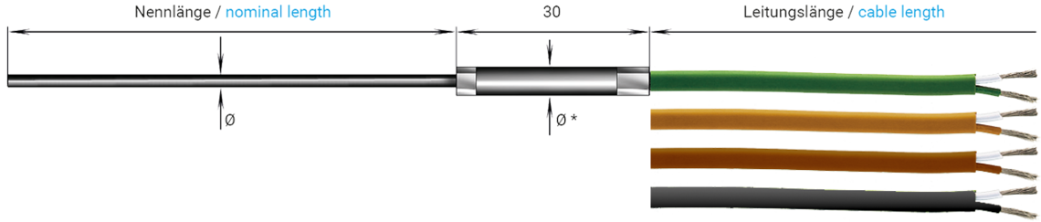 Mineral insulated thermocouple with PVC connection cable A 9-022 Mineral insulated thermocouple with PVC connection cable A 9-022