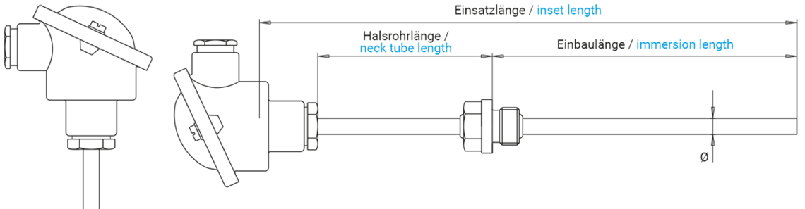 Screw-in protecting armatures for gauge slides Ø 6 mm